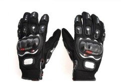 Probiker Leather Motorcycle Gloves (Black, L)